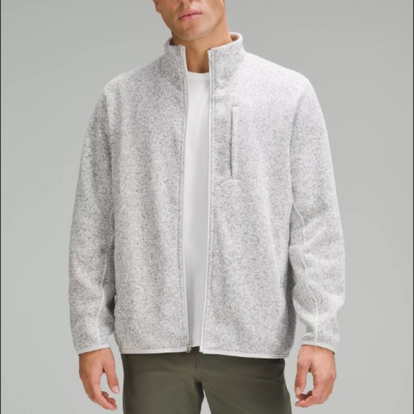 lululemon athletica Other - NWT Lululemon Sojourn Fleece Lined Knit Jacket - Gray/ White - Medium